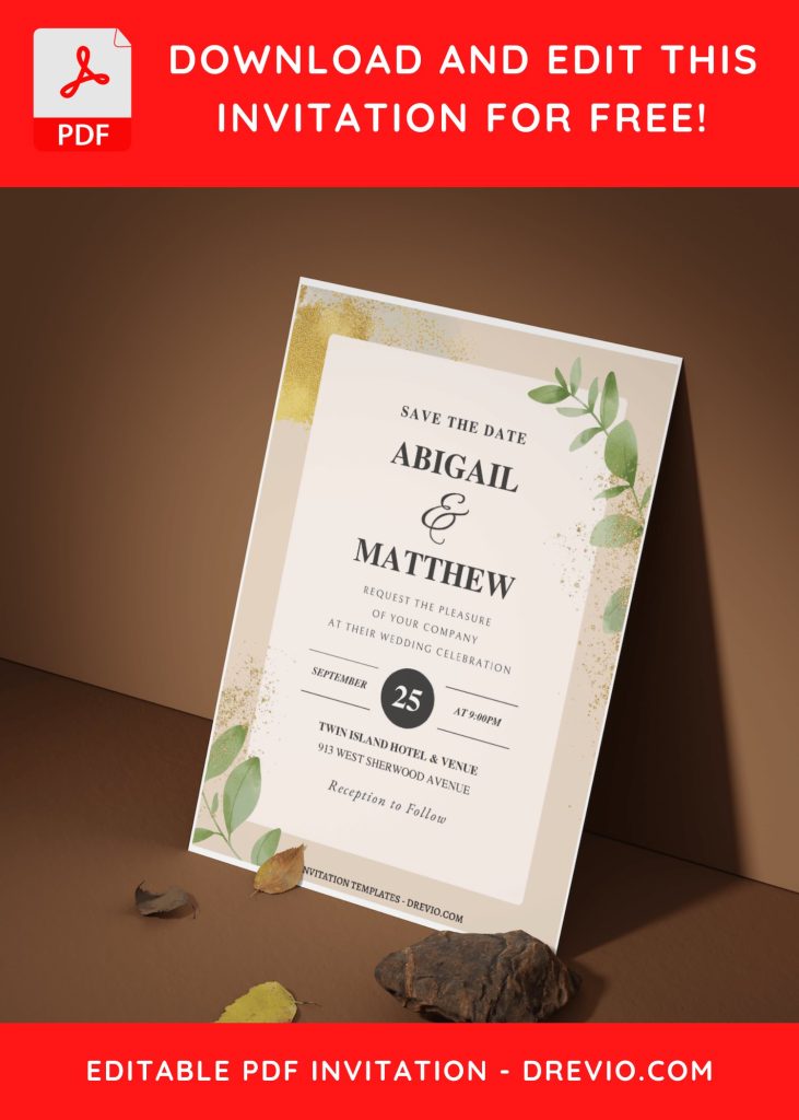 Invitation Template of (Free Editable PDF) Greenscape Romance Wedding Invitation Templates 5