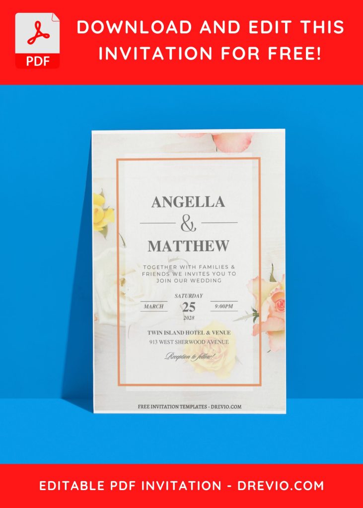 Invitation Template of (Free Editable PDF) Flourishing Romance Wedding Invitation Templates 8