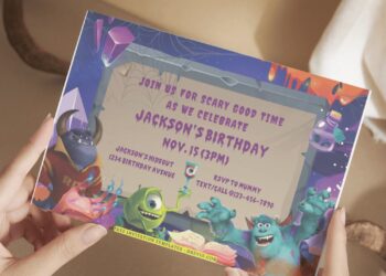 (Free Editable PDF) Shrieks And Giggles Monster Inc Birthday Invitation Templates E