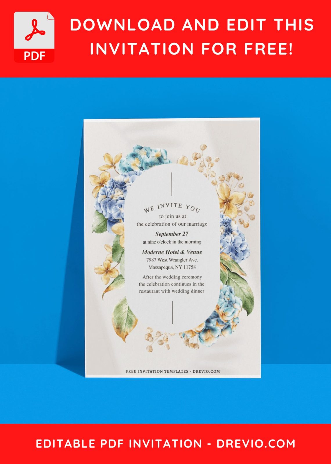 (Free Editable PDF) Cherished Botanical Wedding Invitation Templates