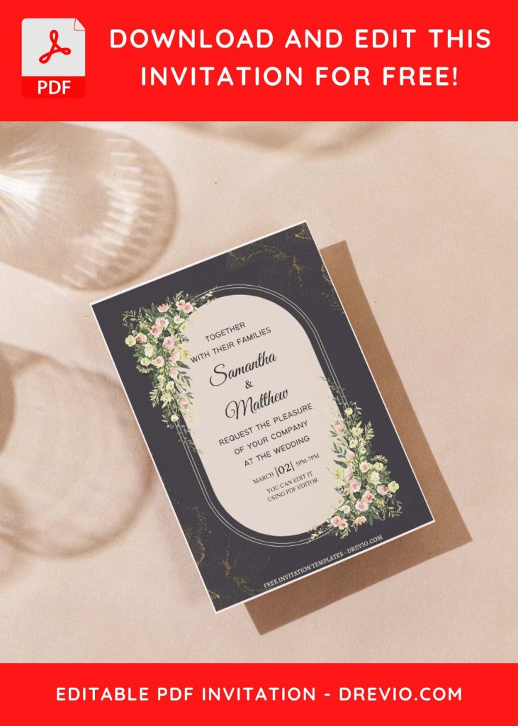 Invitation Template of (Free Editable PDF) Garden Whispers Wedding Invitation Templates 7