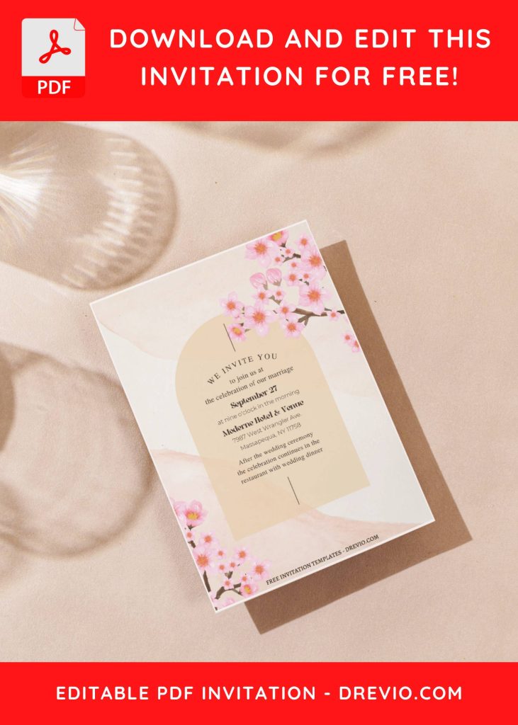 Invitation Template of (Free Editable PDF) Spring Serenity Wedding Invitation Templates 7