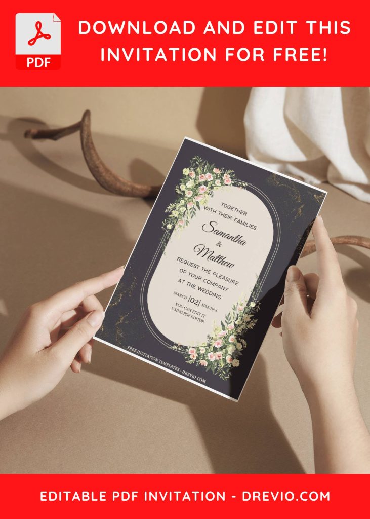 Invitation Template of (Free Editable PDF) Garden Whispers Wedding Invitation Templates 6