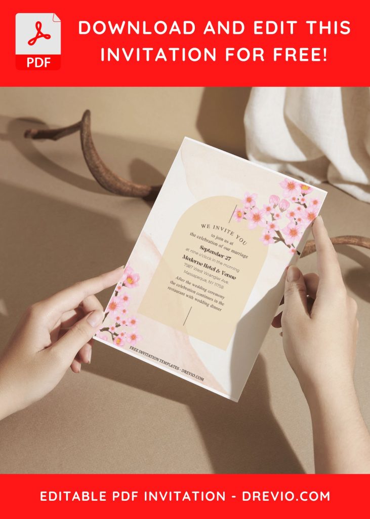 Invitation Template of (Free Editable PDF) Spring Serenity Wedding Invitation Templates 6