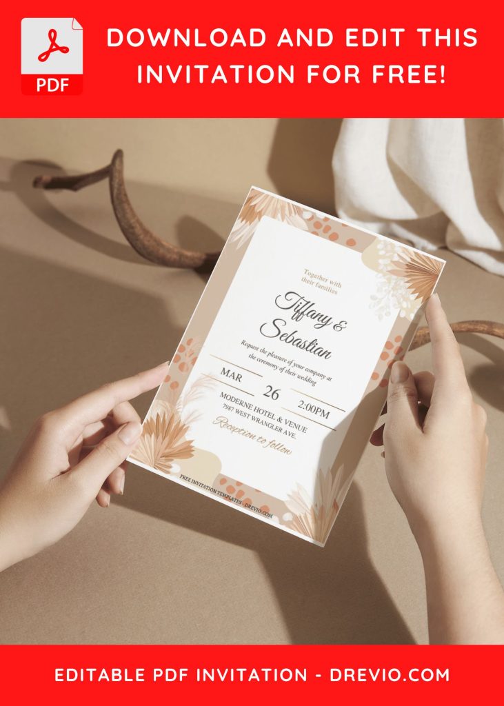 Invitation Template of (Free Editable PDF) Bohemian Whispers Wedding Invitation Templates 6