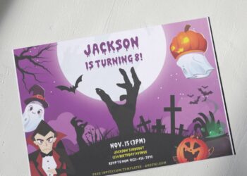 (Free Editable PDF) Spooky Dracula Themed Birthday Invitation Templates G