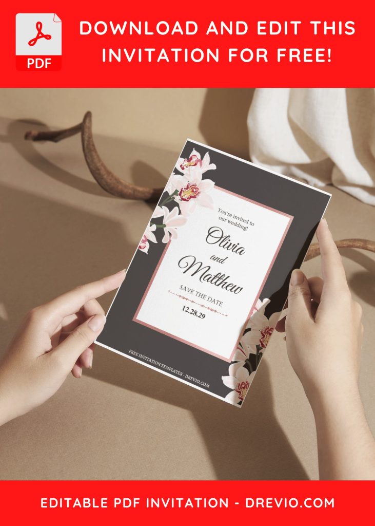 Invitation Template of (Free Editable PDF) Elegant Blooms Wedding Invitation Templates 6