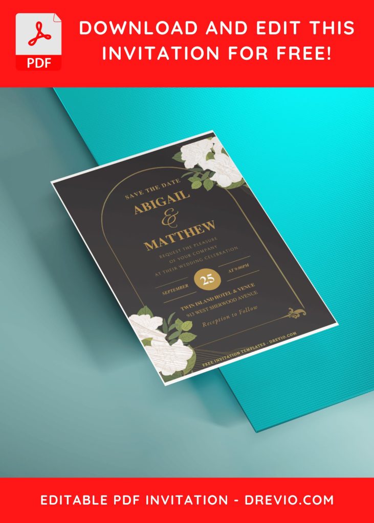 Invitation Template of (Free Editable PDF) Romance In Blooms Wedding Invitation Templates 5