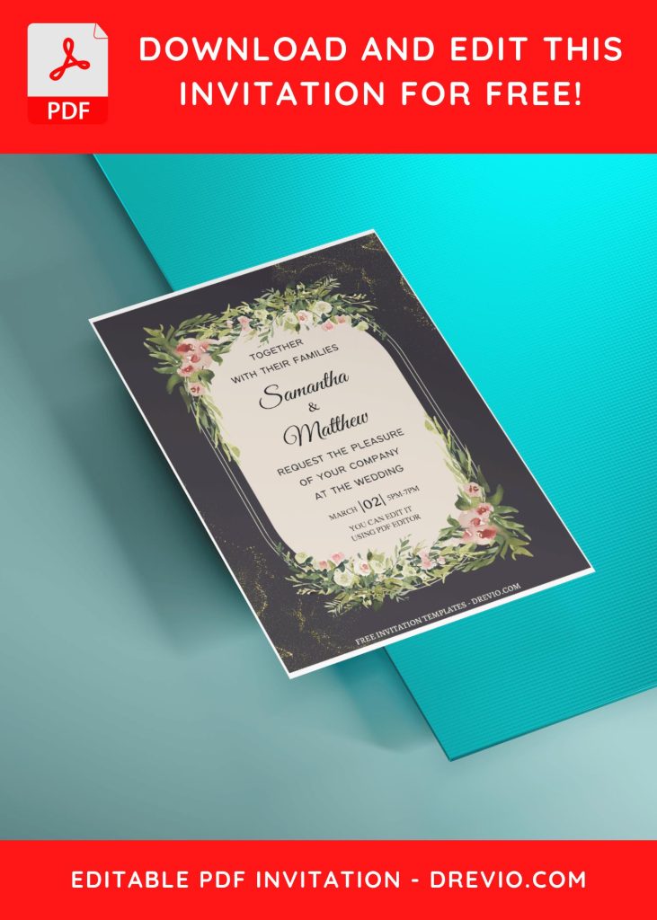 Invitation Template of (Free Editable PDF) Garden Whispers Wedding Invitation Templates 5