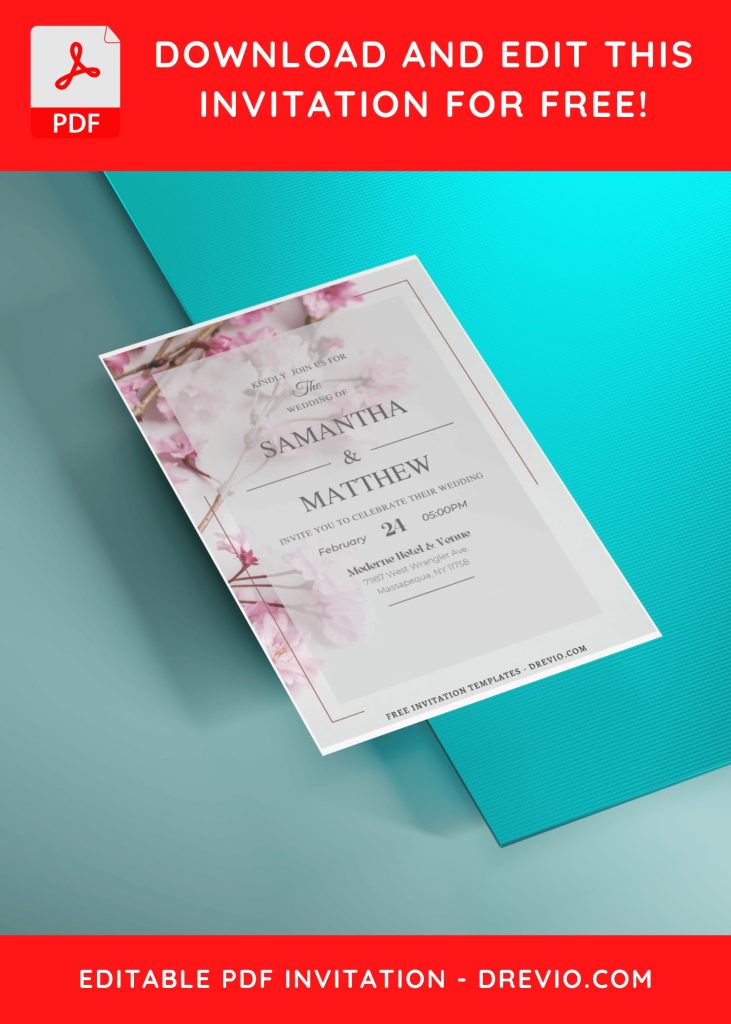 Invitation Template of (Free Editable PDF) Romantic Floral Reverie Wedding Invitation Templates 5