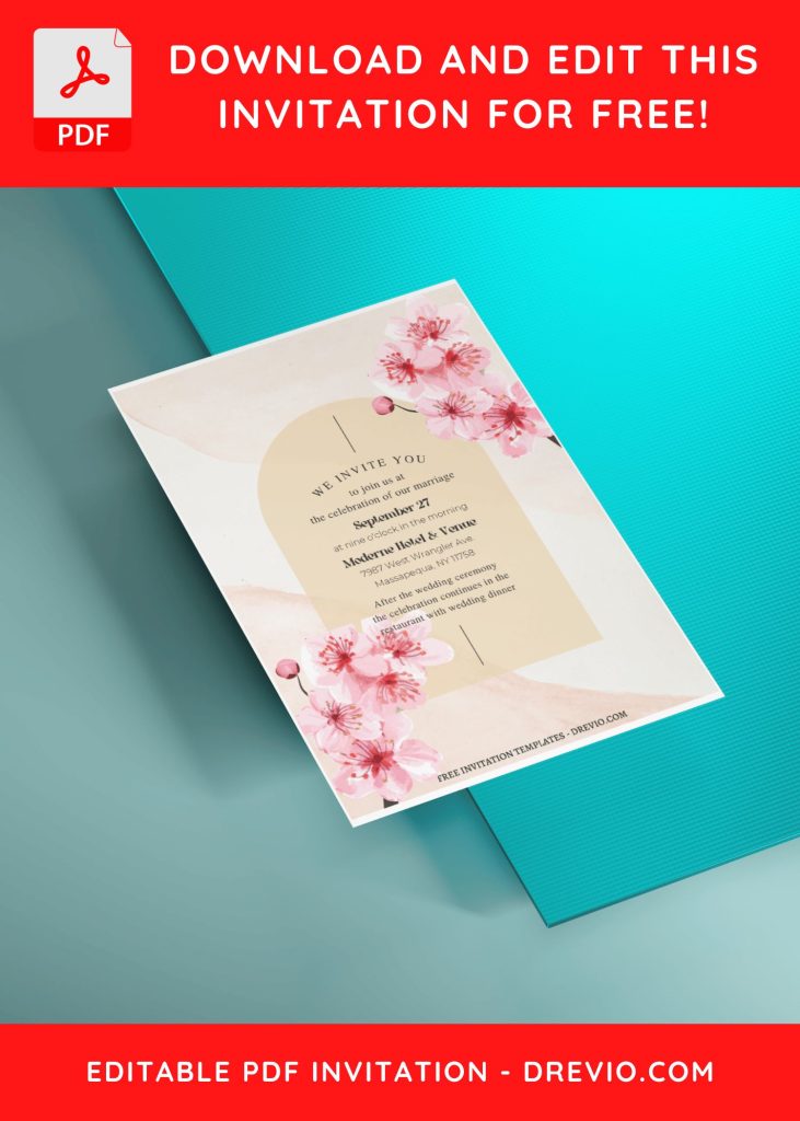 Invitation Template of (Free Editable PDF) Spring Serenity Wedding Invitation Templates 5