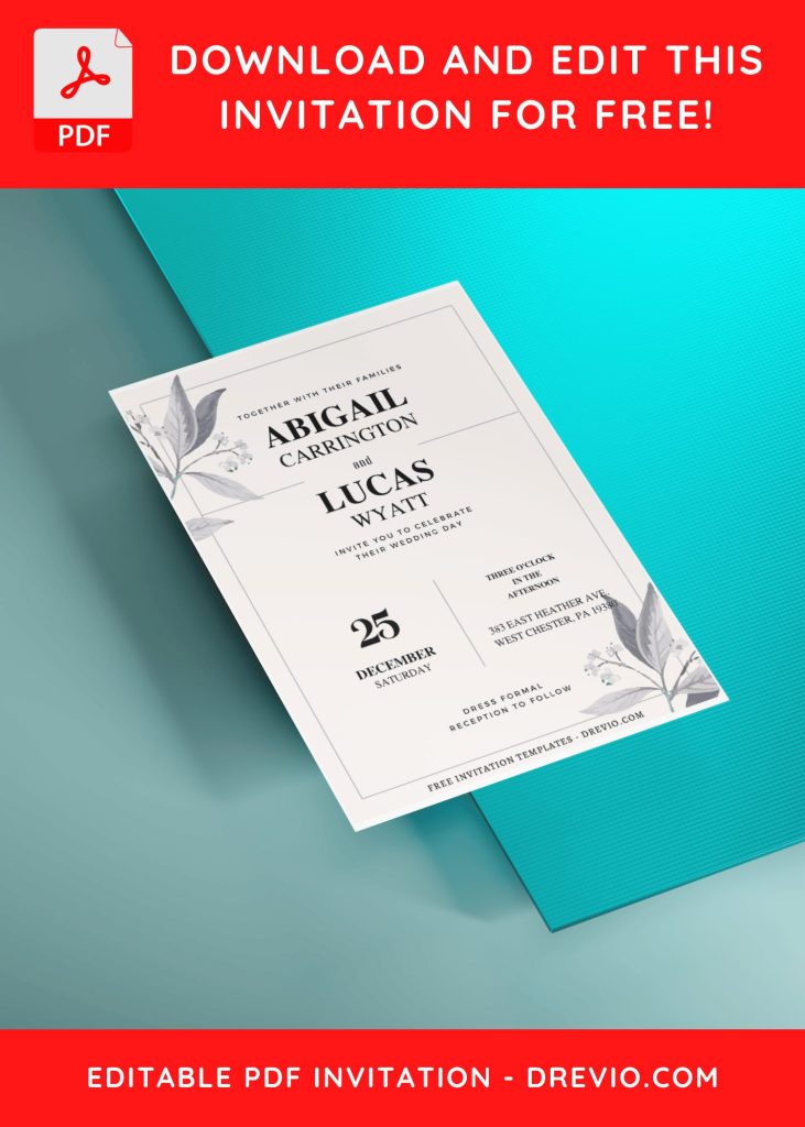 Invitation Template of (Free Editable PDF) Botanical Vows Wedding Invitation Templates 6