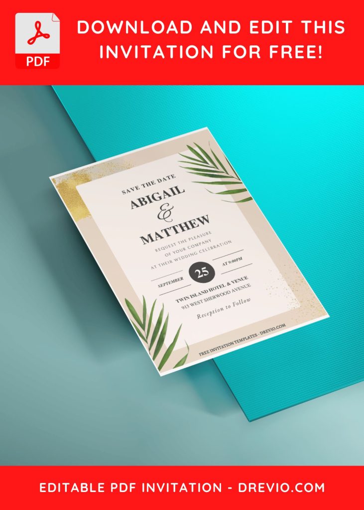 Invitation Template of (Free Editable PDF) Greenscape Romance Wedding Invitation Templates 9