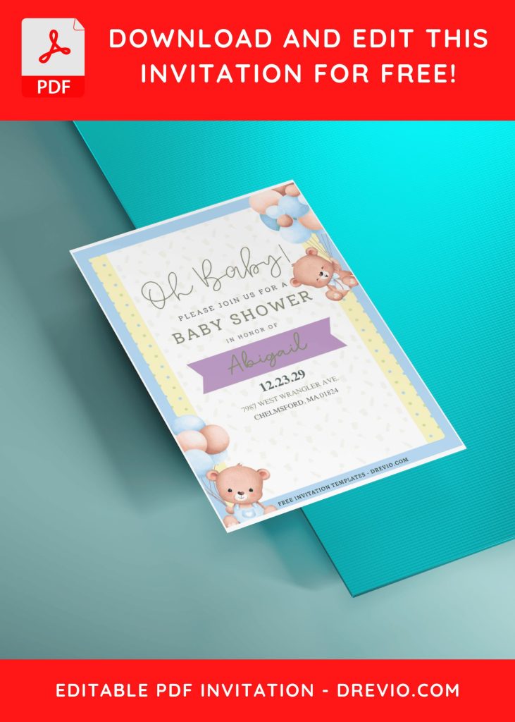 Invitation Template of (Free Editable PDF) Cute And Cuddly Teddy Bear Birthday Invitation Templates 10