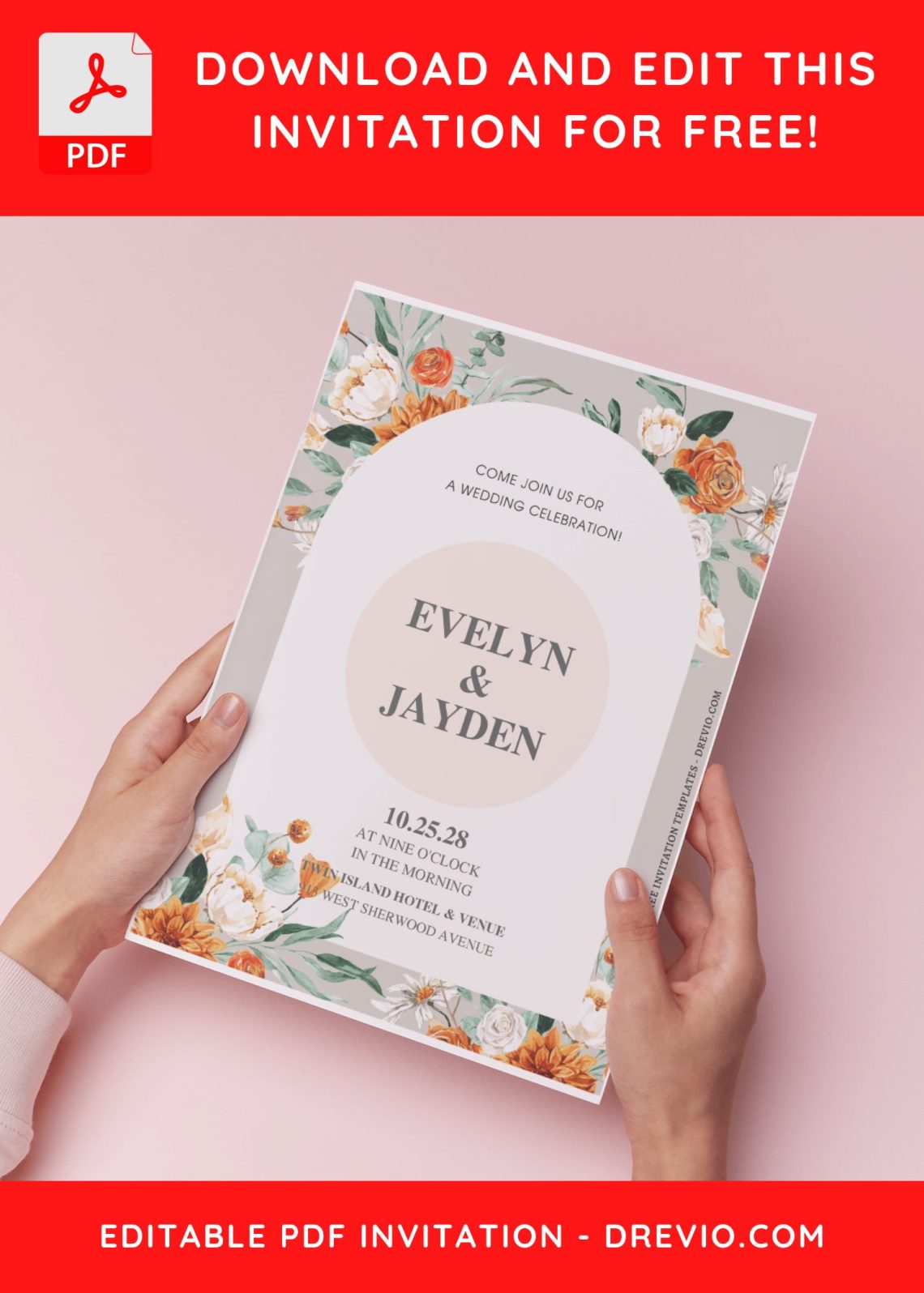 (Free Editable PDF) Exquisite Floral & Greenery Wedding Invitation Templates H