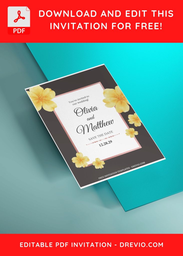 Invitation Template of (Free Editable PDF) Elegant Blooms Wedding Invitation Templates 5