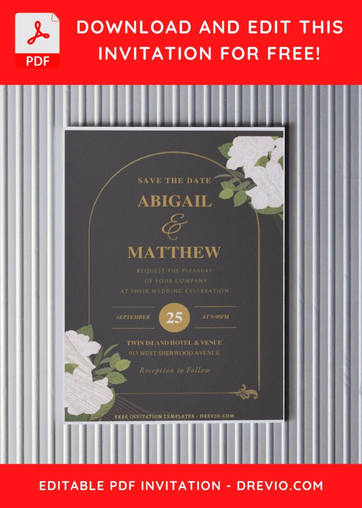 Invitation Template of (Free Editable PDF) Romance In Blooms Wedding Invitation Templates 4