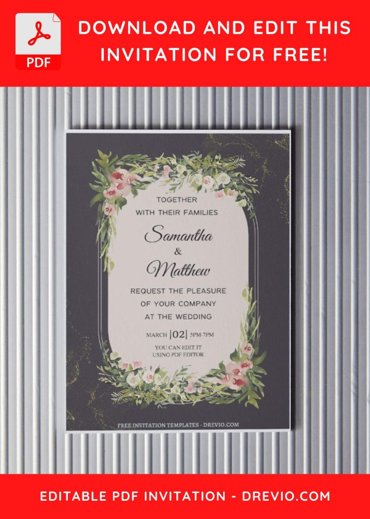 Invitation Template of (Free Editable PDF) Garden Whispers Wedding Invitation Templates 4