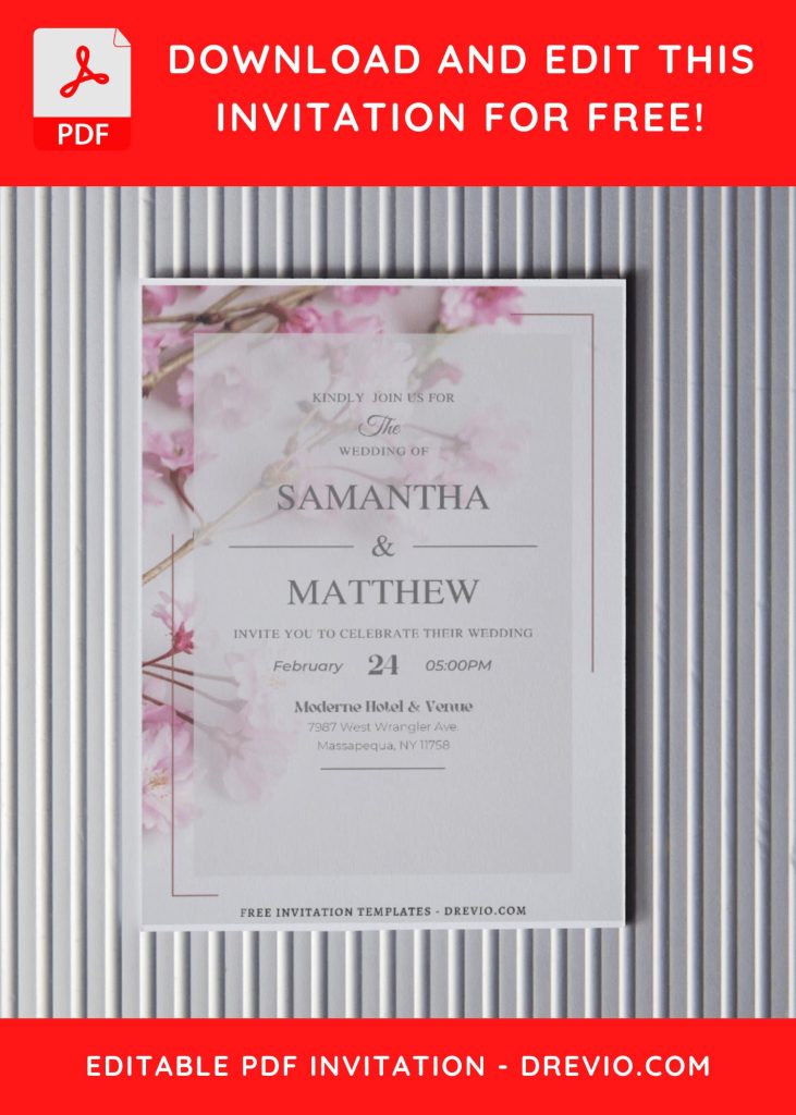 Invitation Template of (Free Editable PDF) Romantic Floral Reverie Wedding Invitation Templates 4