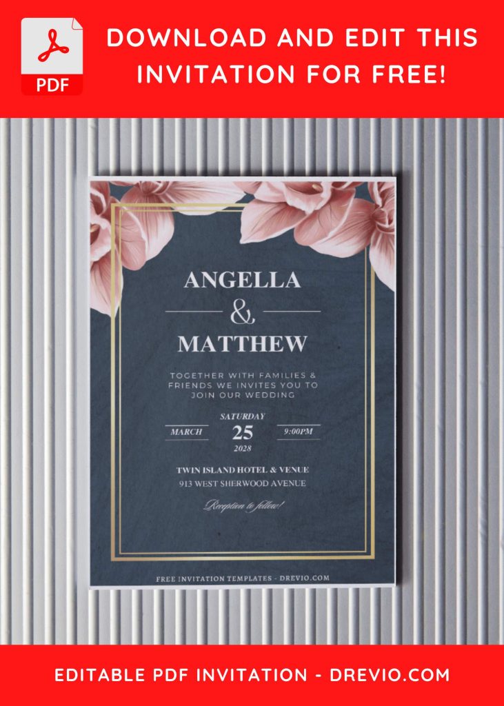 Invitation Template of (Free Editable PDF) Dreamy Elegance Wedding Invitation templates 5