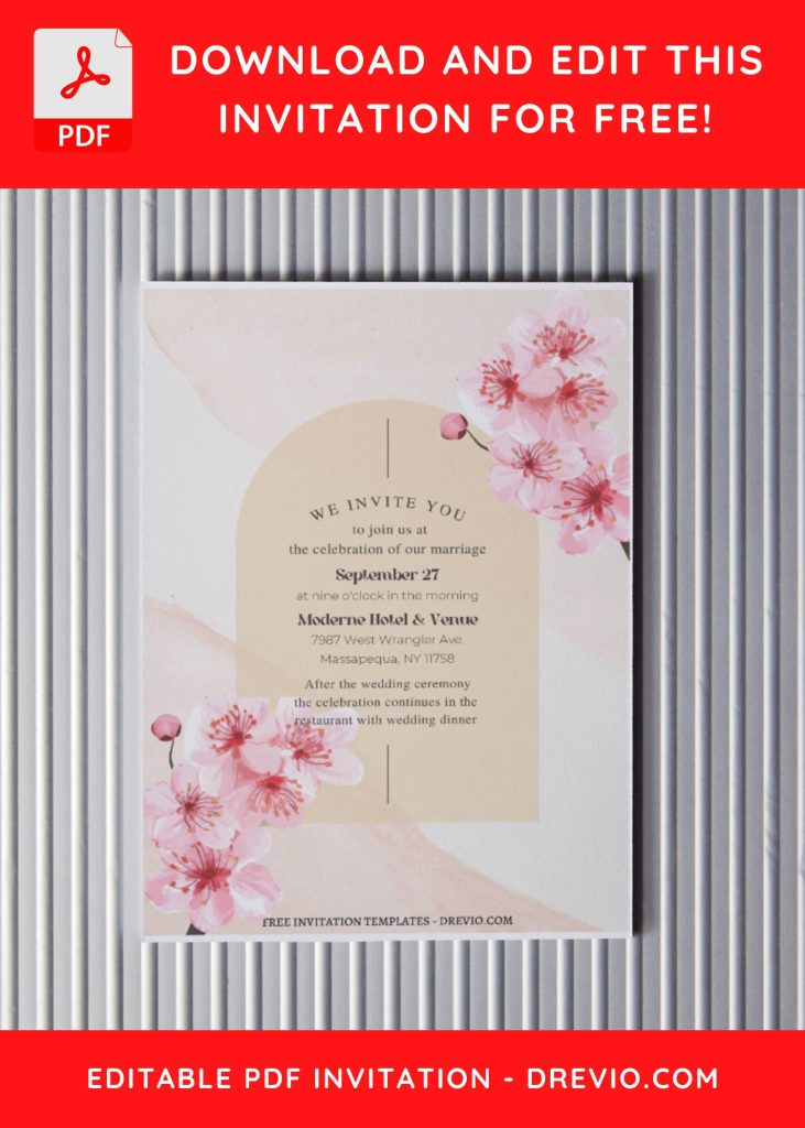 Invitation Template of (Free Editable PDF) Spring Serenity Wedding Invitation Templates 4