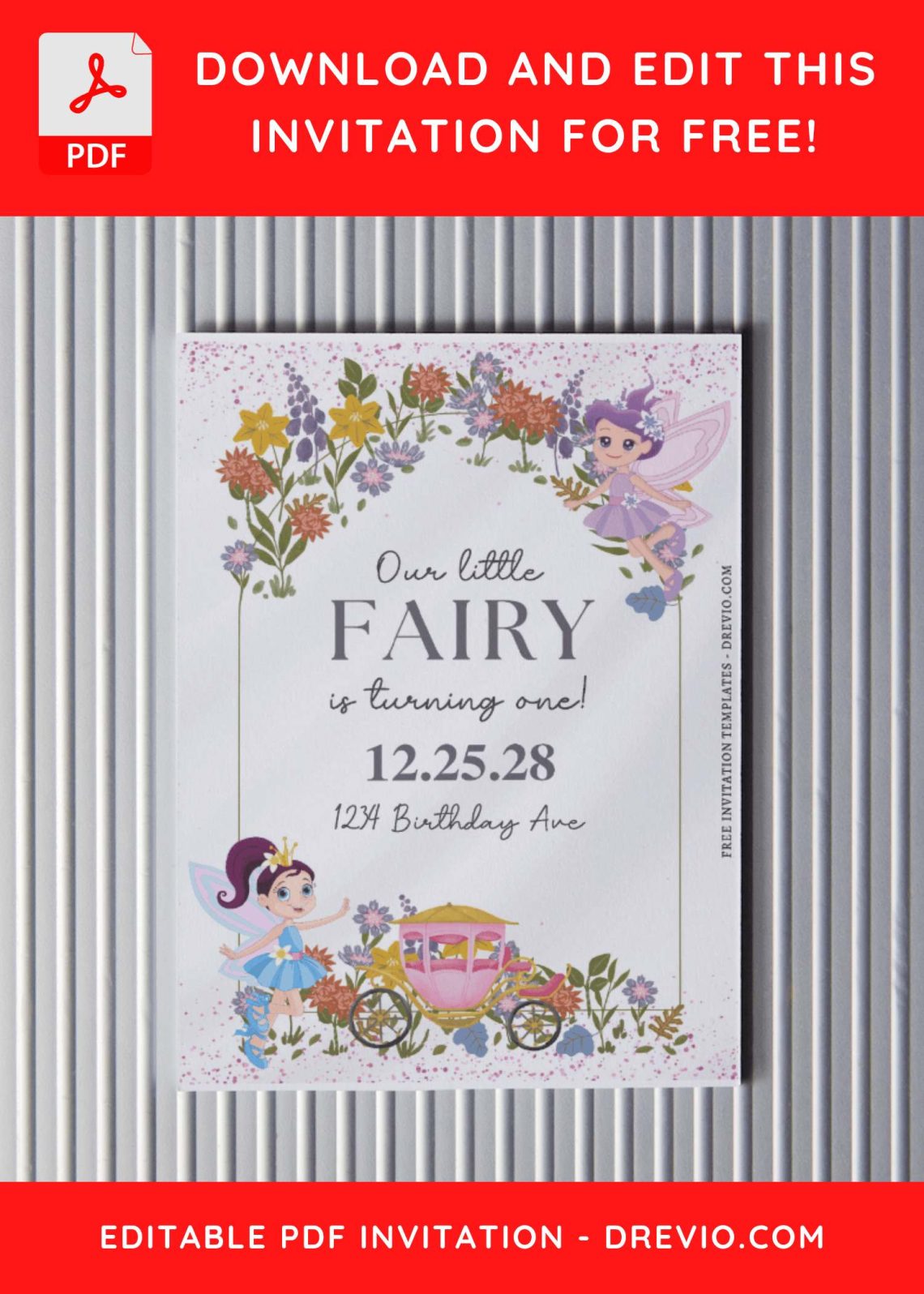 (Free Editable PDF) Fairy Wonderland Birthday Invitation Templates