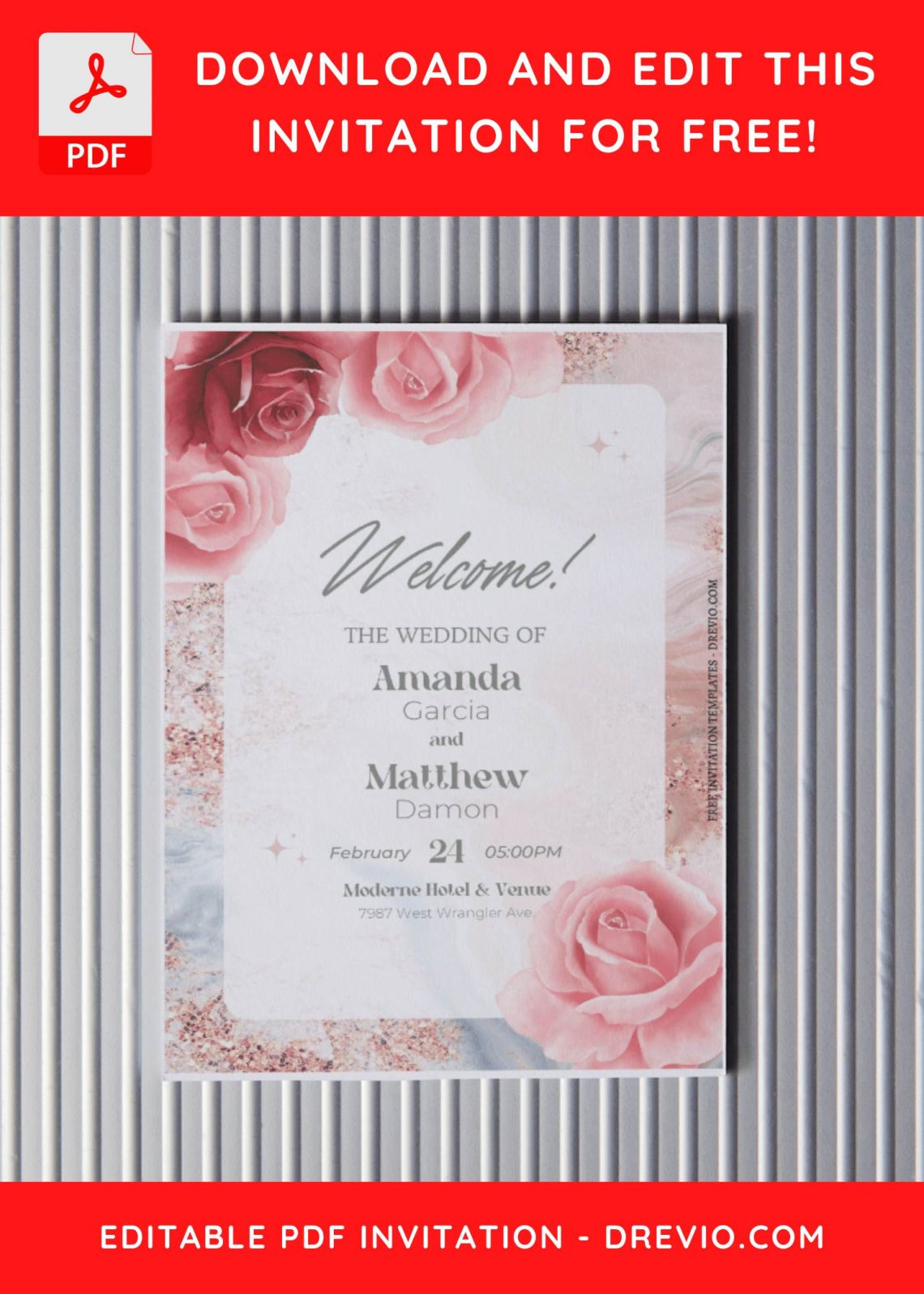 (Free Editable PDF) Nature's Embrace Wedding Invitation Templates