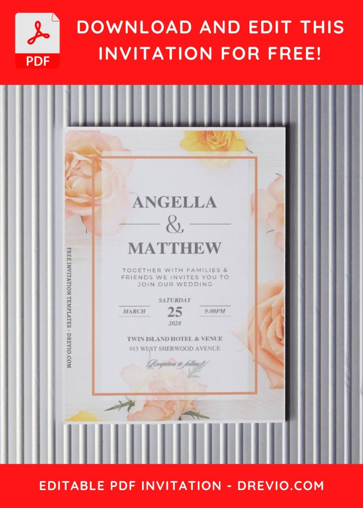 Invitation Template of (Free Editable PDF) Flourishing Romance Wedding Invitation Templates 4