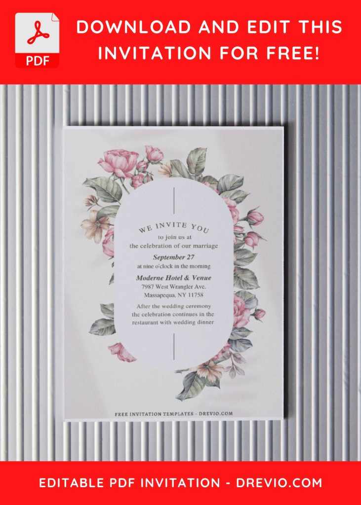 Invitation Template of (Free Editable PDF) Cherished Botanical Wedding Invitation Templates 4