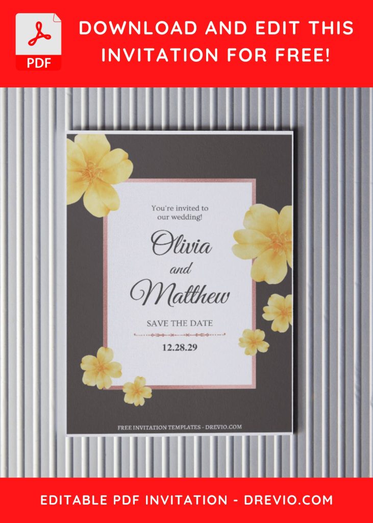 Invitation Template of (Free Editable PDF) Elegant Blooms Wedding Invitation Templates 4