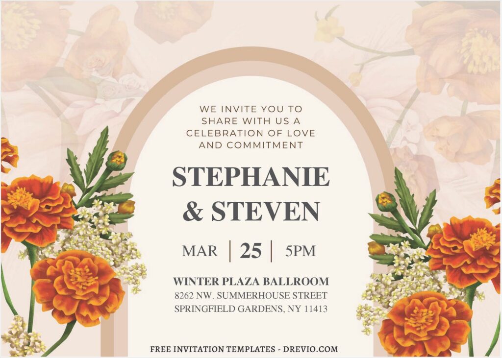 (Free Editable PDF) Bohemian Love In Style Wedding Invitation Templates A