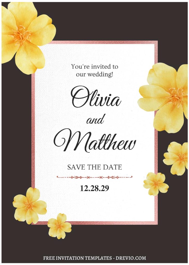 Invitation Template of (Free Editable PDF) Elegant Blooms Wedding Invitation Templates 3