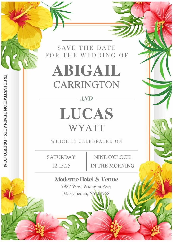 Invitation Template of (Free Editable PDF) Vibrant Garden Vows Wedding Invitation Templates 3