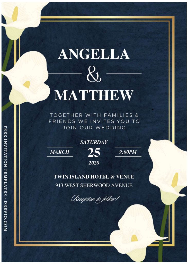 Invitation Template of (Free Editable PDF) Dreamy Elegance Wedding Invitation templates 1