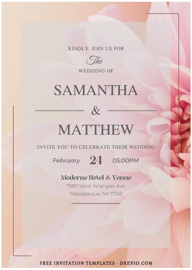 Invitation Template of (Free Editable PDF) Romantic Floral Reverie Wedding Invitation Templates 1