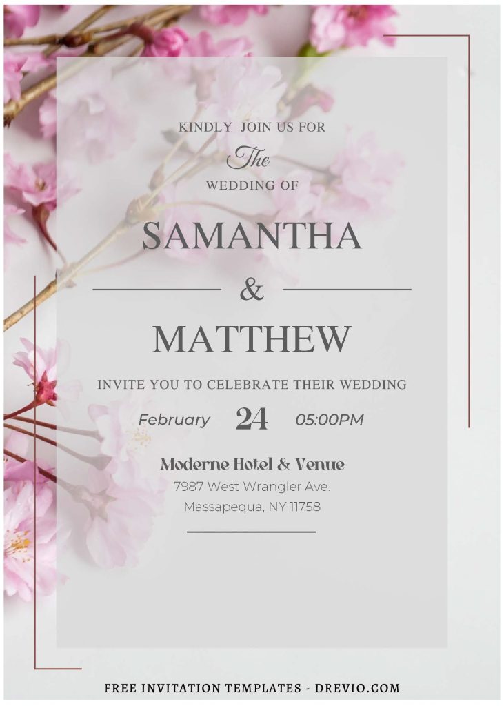 Invitation Template of (Free Editable PDF) Romantic Floral Reverie Wedding Invitation Templates 3