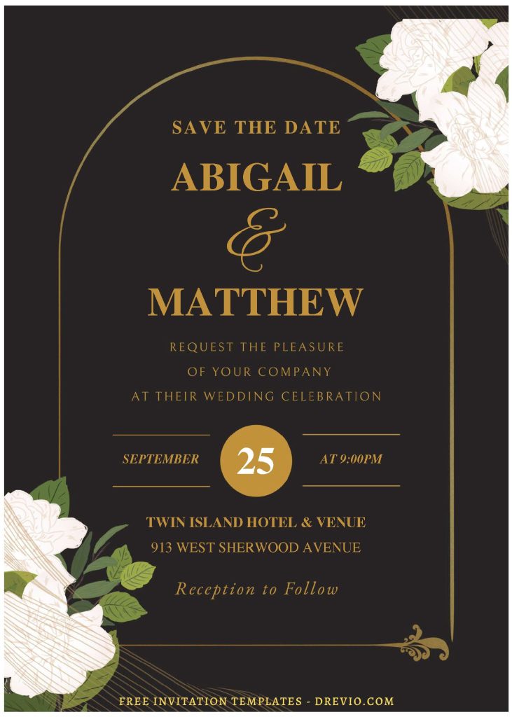 Invitation Template of (Free Editable PDF) Romance In Blooms Wedding Invitation Templates 3