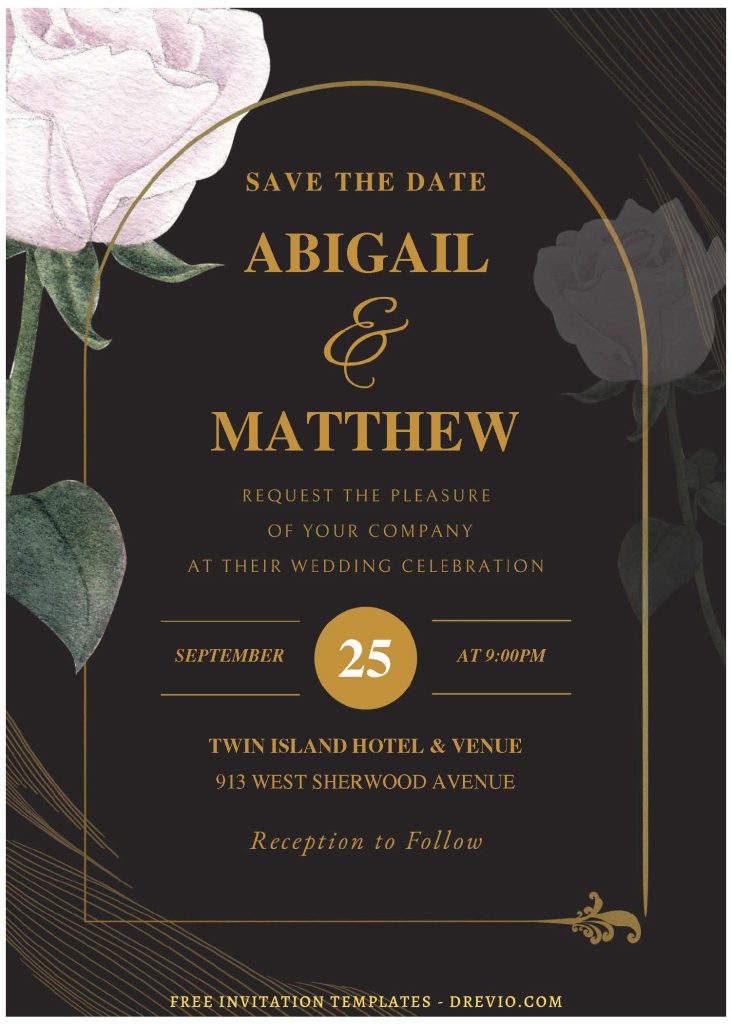 Invitation Template of (Free Editable PDF) Romance In Blooms Wedding Invitation Templates 2