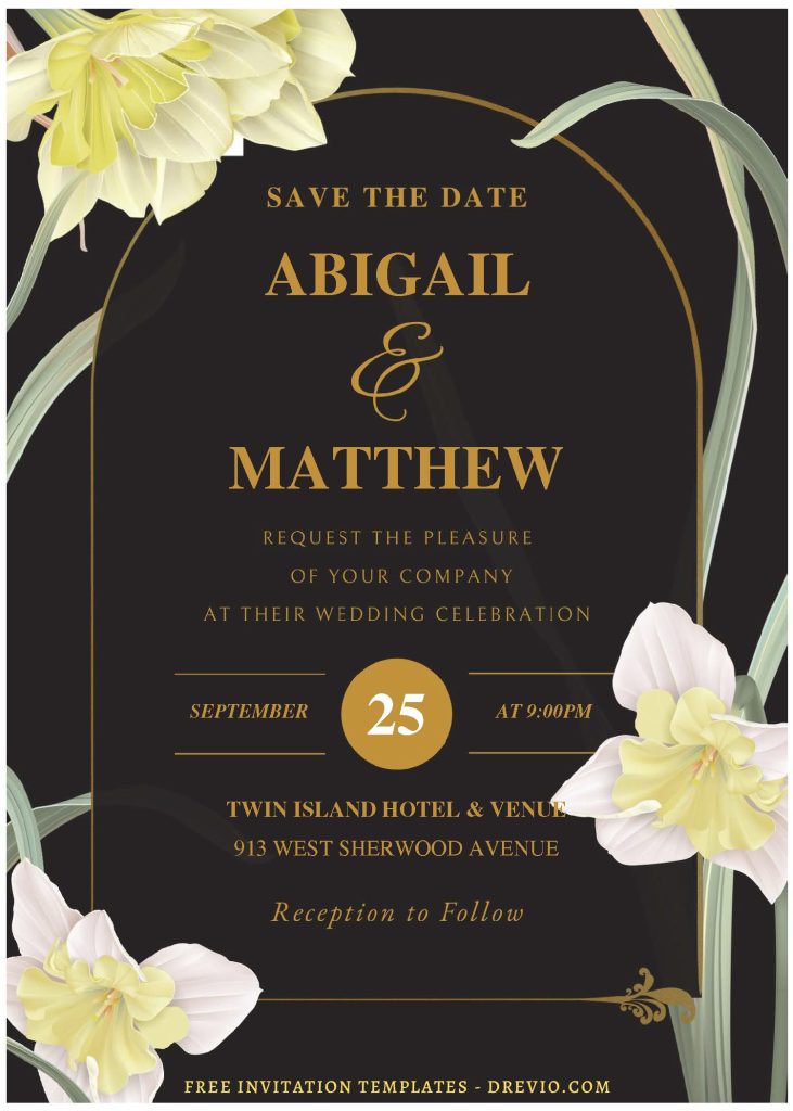 Invitation Template of (Free Editable PDF) Romance In Blooms Wedding Invitation Templates 1