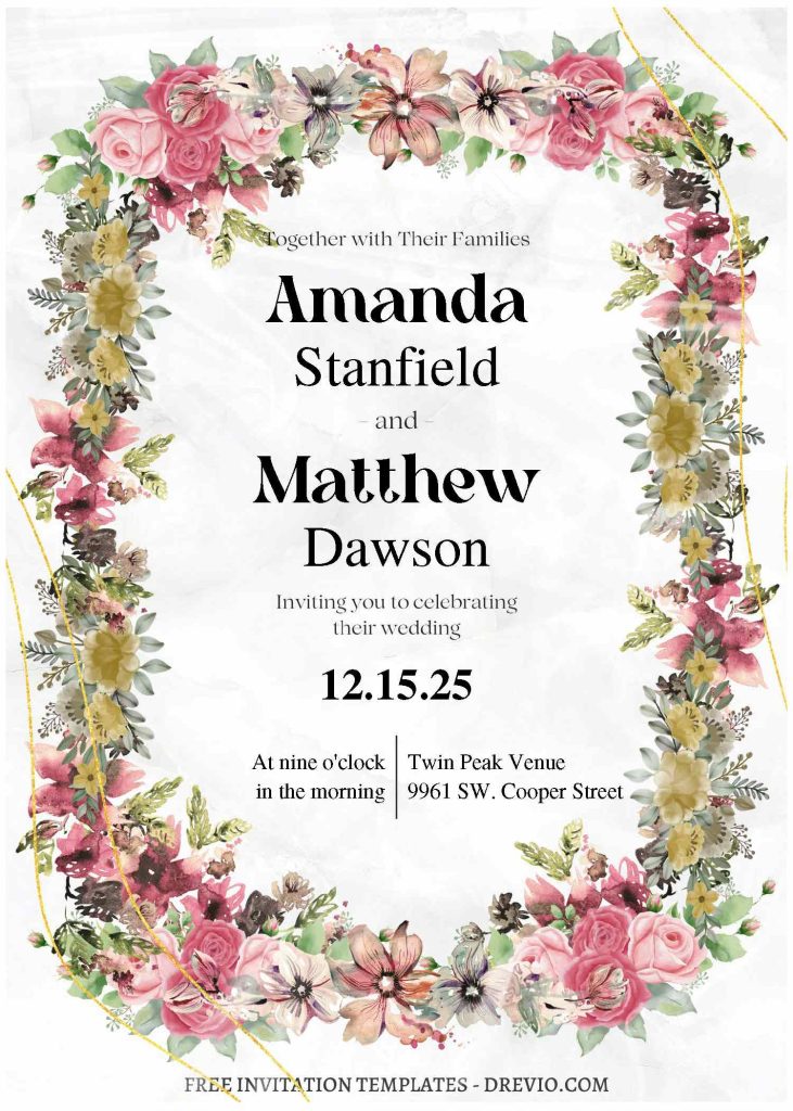 Invitation Template of (Free Editable PDF) Harmony In Nature Wedding Invitation Templates 2