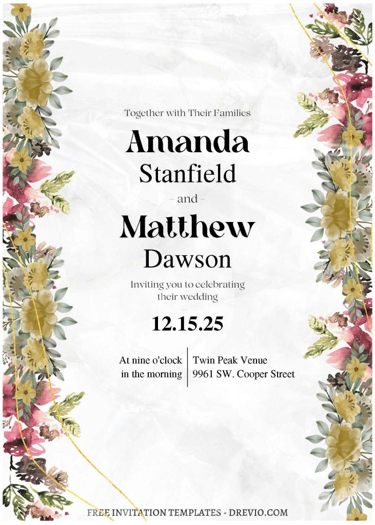 Invitation Template of (Free Editable PDF) Harmony In Nature Wedding Invitation Templates 3