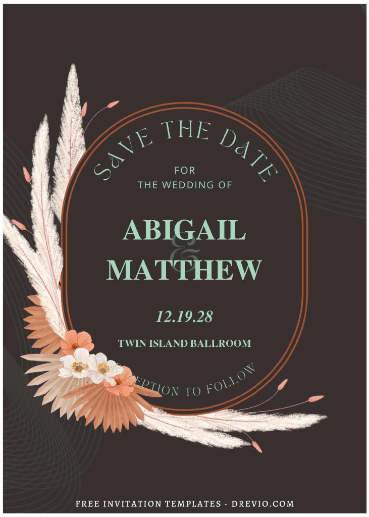 Invitation Template of (Free Editable PDF) Bohemian Aesthetic Wedding Invitation Templates 3