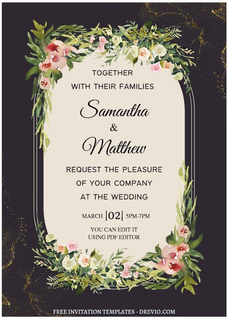 Invitation Template of (Free Editable PDF) Garden Whispers Wedding Invitation Templates 3