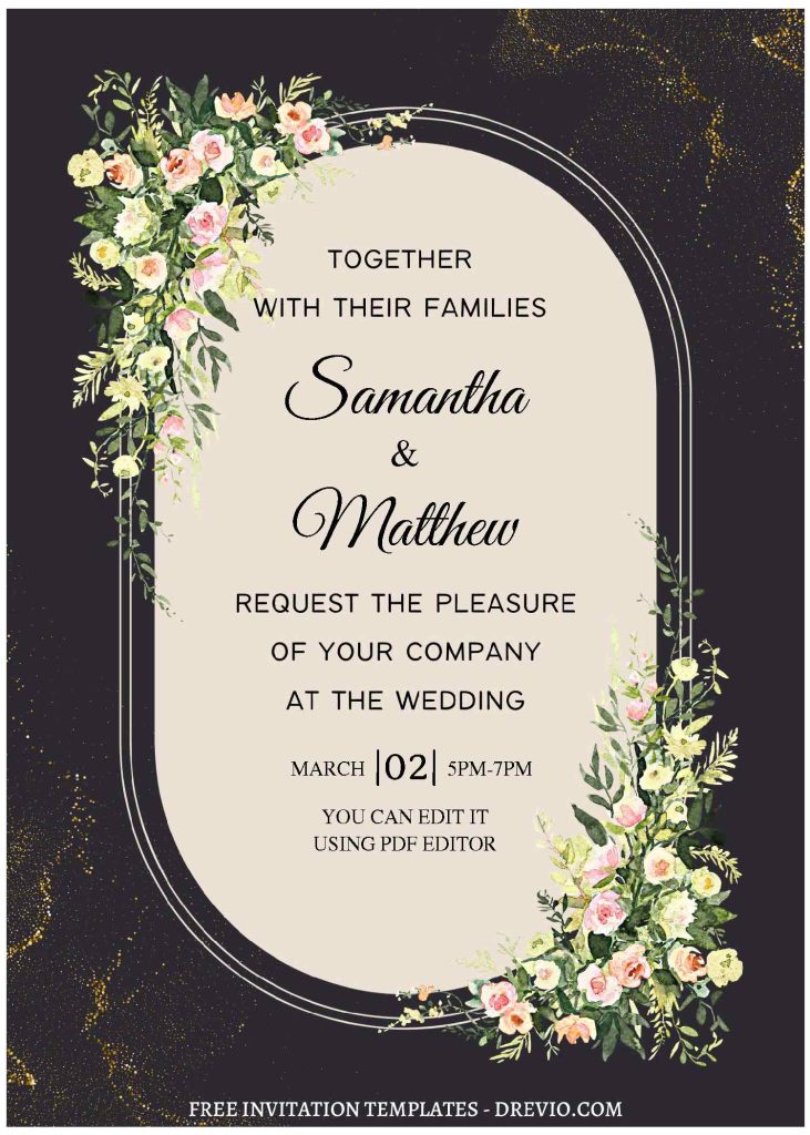 Invitation Template of (Free Editable PDF) Garden Whispers Wedding Invitation Templates 2