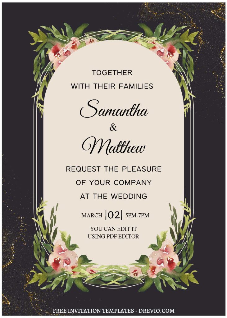 Invitation Template of (Free Editable PDF) Garden Whispers Wedding Invitation Templates 1