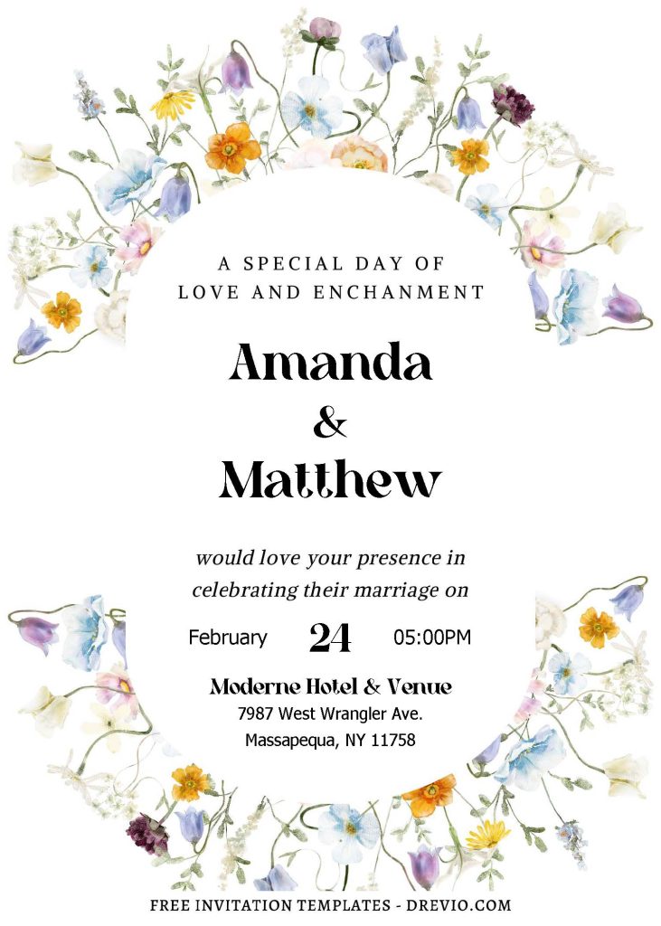 Invitation Template of (Free Editable PDF) Gorgeous Gardenia And Magnolia Wedding Invitation Templates 3