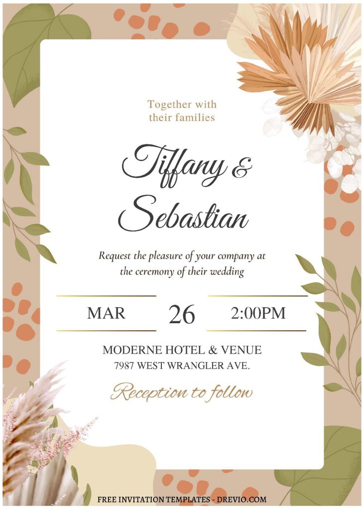 Invitation Template of (Free Editable PDF) Bohemian Whispers Wedding Invitation Templates 1