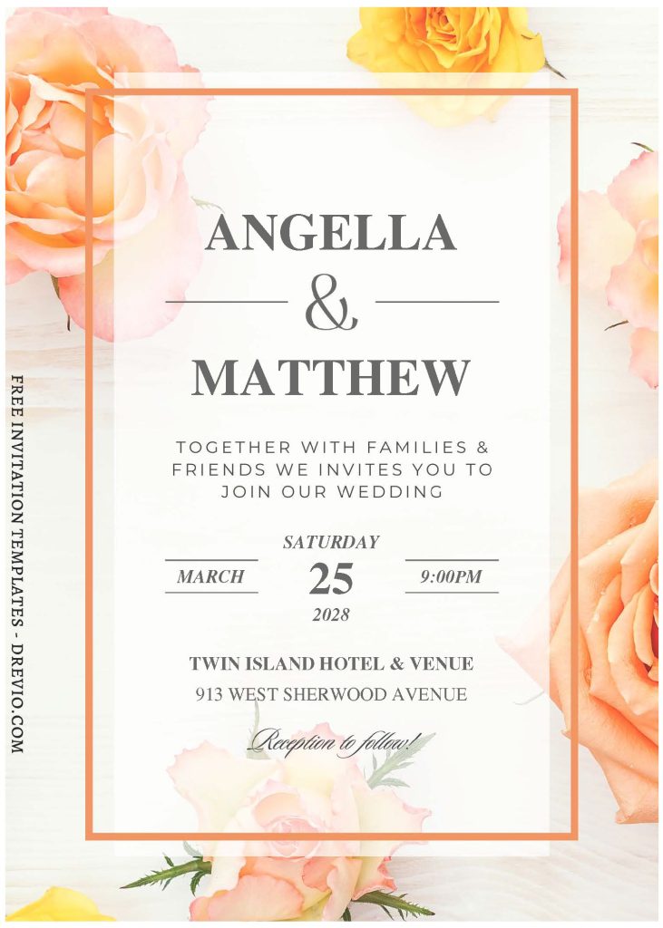 Invitation Template of (Free Editable PDF) Flourishing Romance Wedding Invitation Templates 1