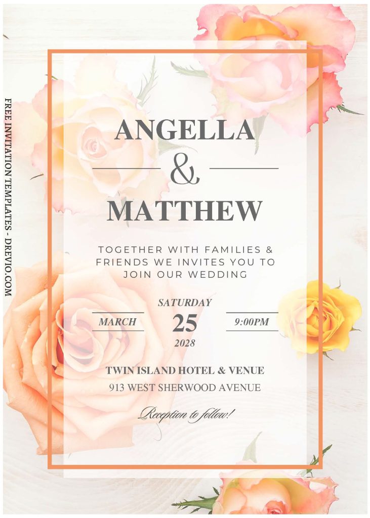 Invitation Template of (Free Editable PDF) Flourishing Romance Wedding Invitation Templates 3