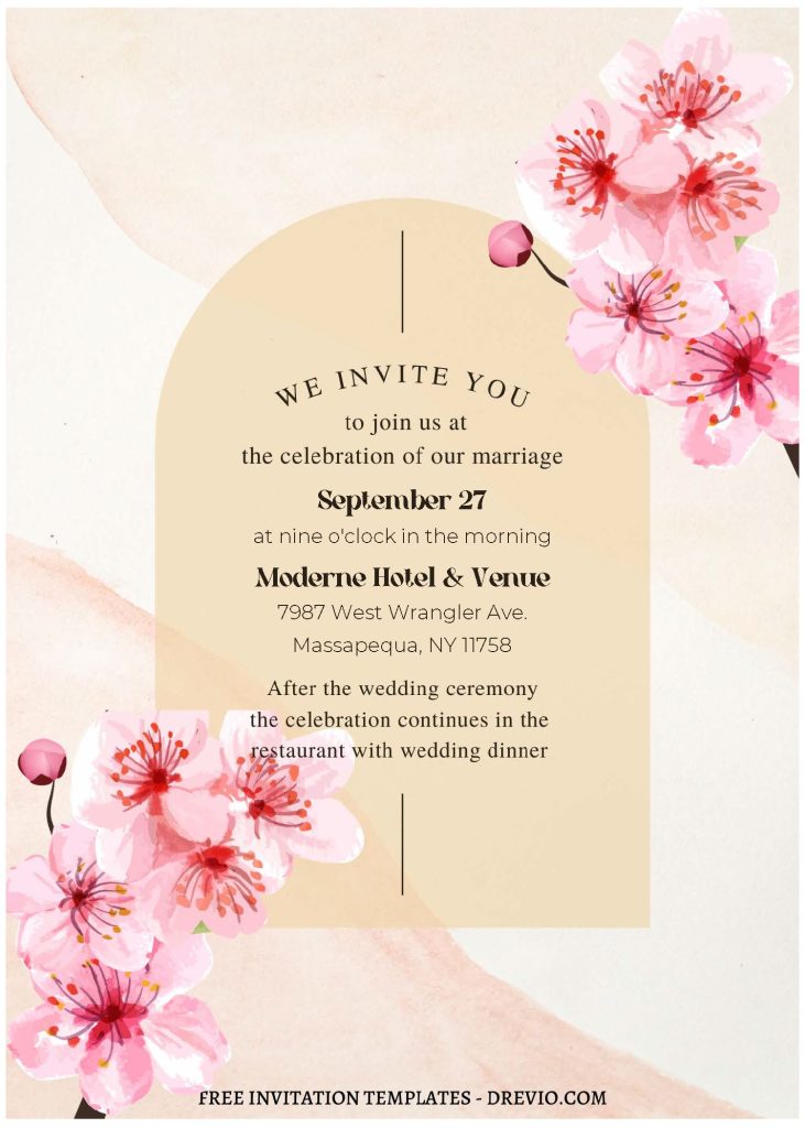 Invitation Template of (Free Editable PDF) Spring Serenity Wedding Invitation Templates 1